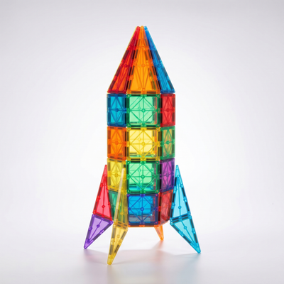Rocket built from the magnetic tiles