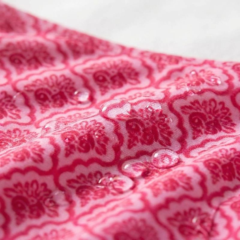 High-stretch floral fabric close-up